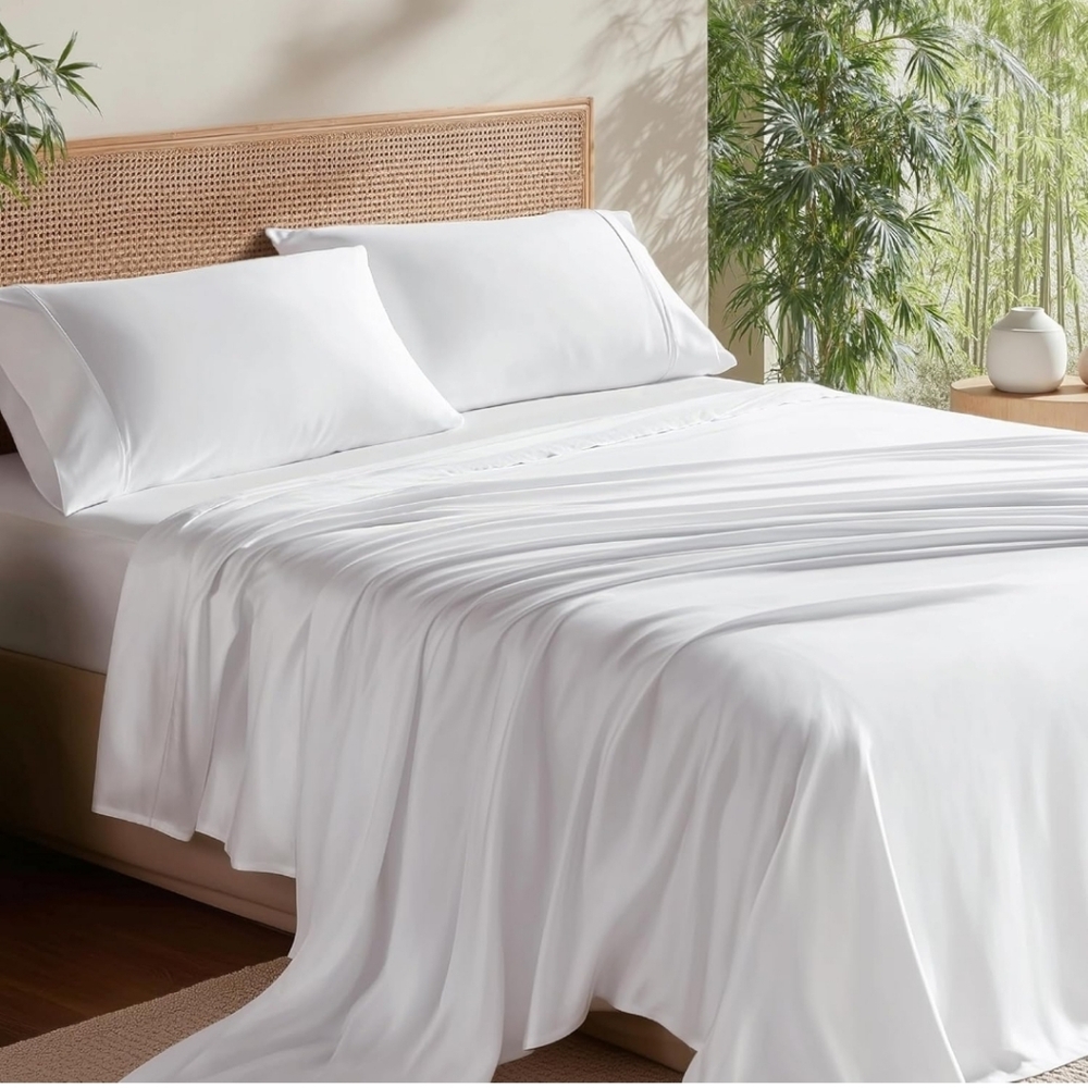 Bedsure Hotel Luxury King Sheet Set, Cooling Sheets, Rayon Derived from Bamboo.